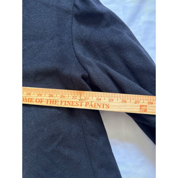 VTG Womens Black Wool Blend Long Coat Button Frt 3/4 Sleeves Made In USA Size M - Picture 4 of 6